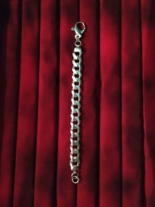 bracciale in acciaio con catena groumette