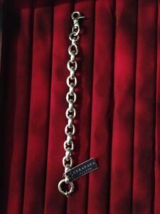 Bracciale in acciaio con catena rolò