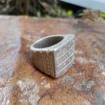 Anello tuareg del deserto in argento antico con quadrato magico