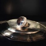 anello afgano antico in argento con agata a occhio di tigre