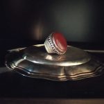 anello afgano in argento con corniola